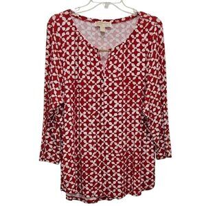 Michael Kors Jersey Knit 3/4 Sleeve Blouse Top Size XL Relaxed Fit Business Casu